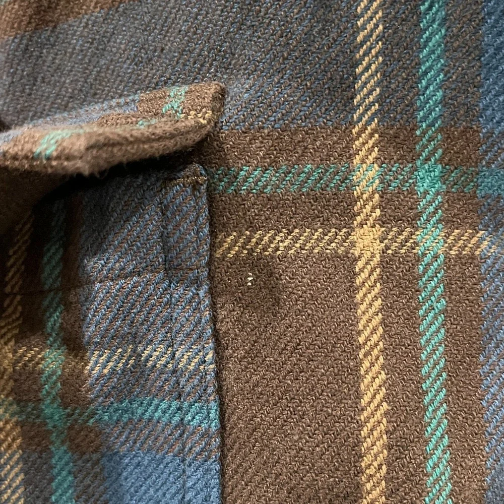 Jetty Flannel Shirt Mens Large Brown Plaid Button Up Long Sleeve Outdoors Cowboy